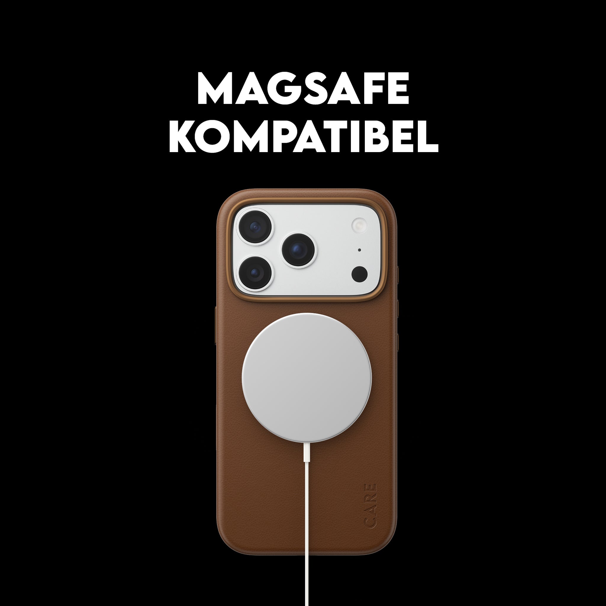 CARE™ by PanzerGlass® Solo Vegan Leather Case Braun m. MagSafe iPhone 18 Pro | 17 Pro